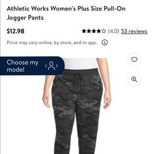 Athletic works womens plus size pull on jogger pants